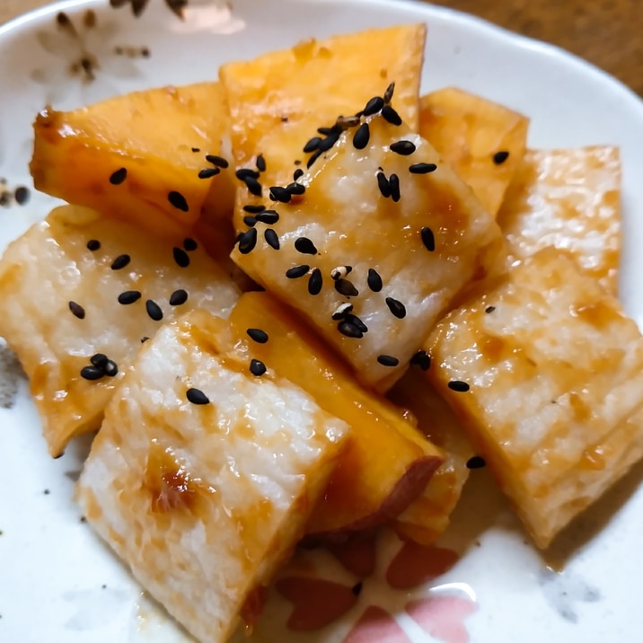 上天ぷらと薩摩芋の鯛味噌炒め